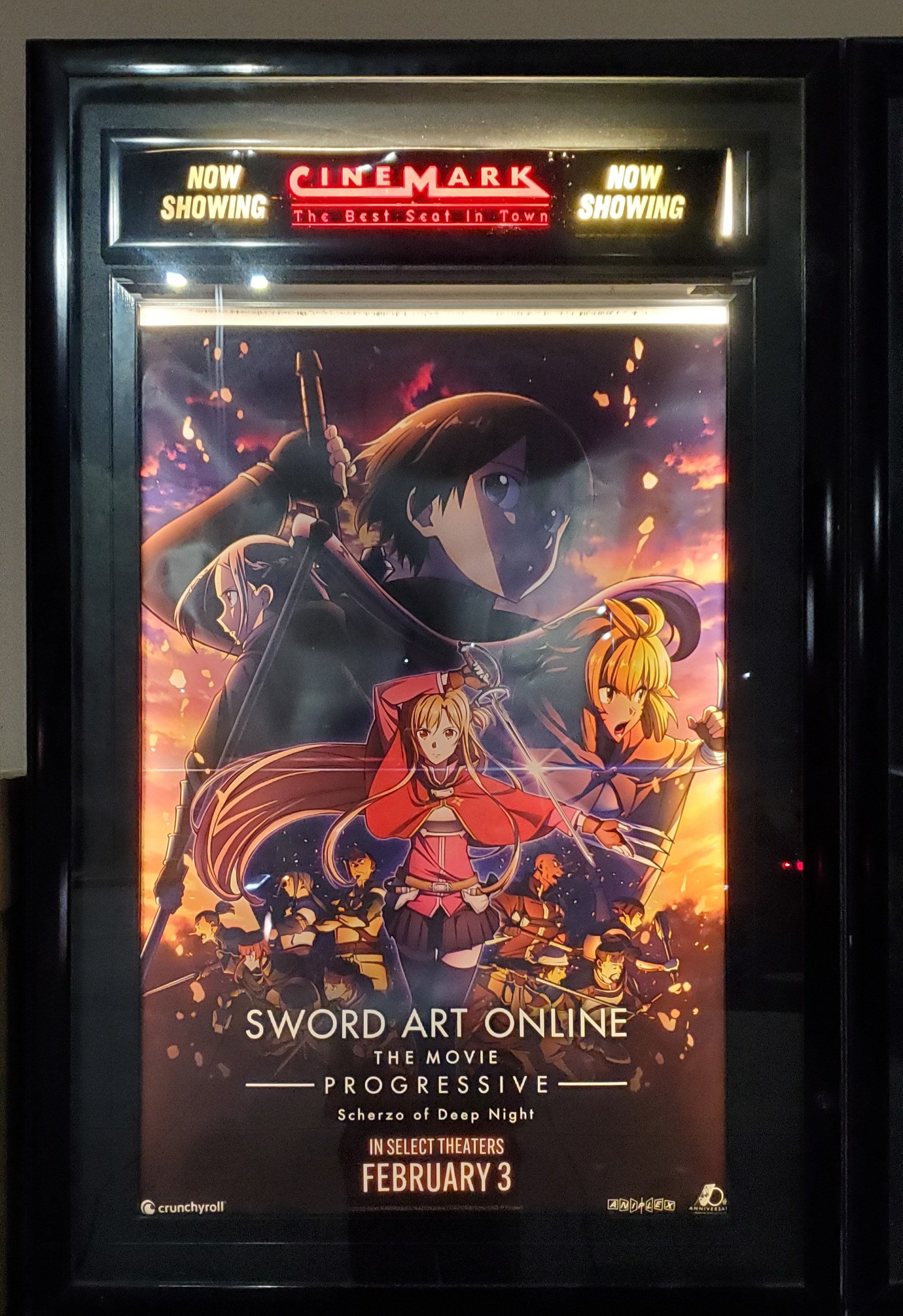 Now at the cinema getting to watch SAO progressive scherzo of the